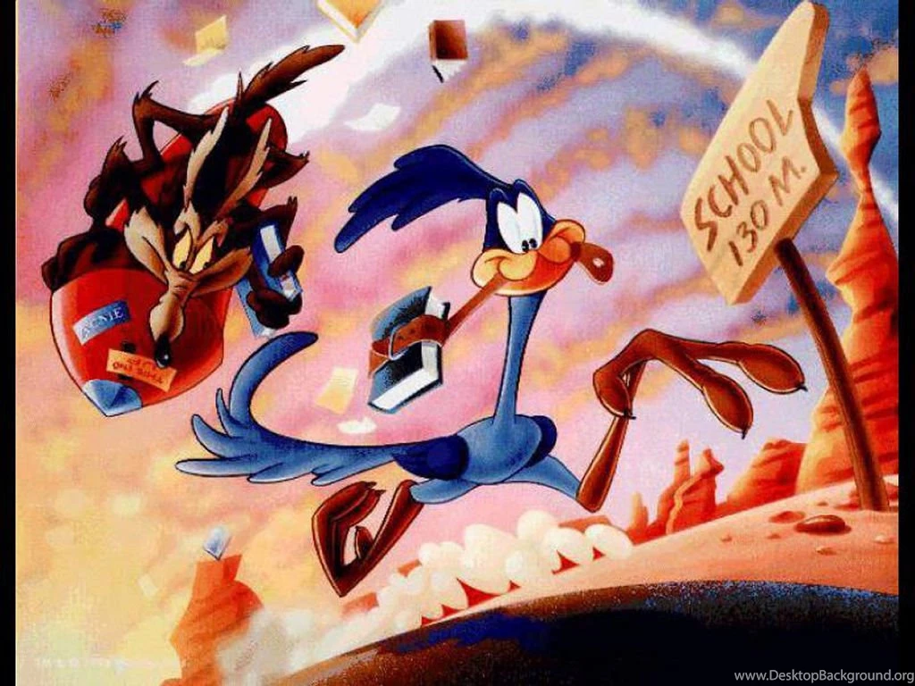 My Free Wallpapers Cartoons Wallpapers : Roadrunner Going To School