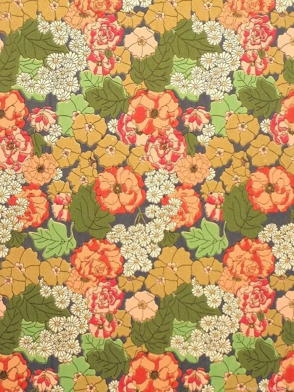 Retro Floral Wallpapers Painterly Effect