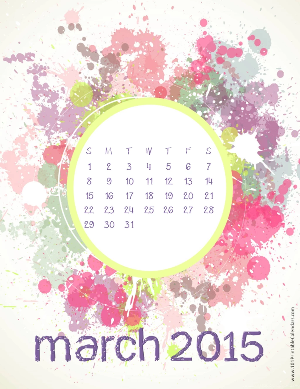 March 2015 Calendar Wallpapers HD, Flower Images, Coloring Photos ...