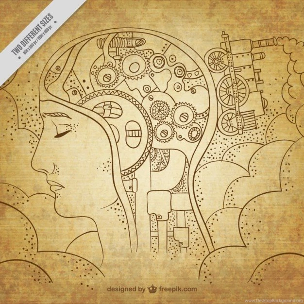 Hand Drawn Steampunk Backgrounds Vector