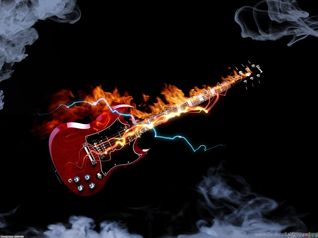 Guitar In Fire Wallpapers