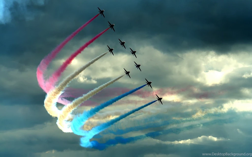Aircraft, Contrails, Stunt :: Wallpapers