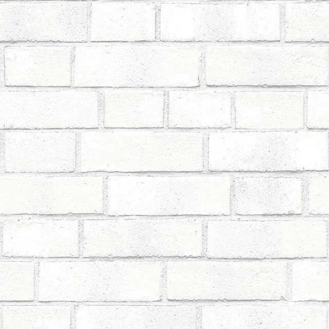 BRICK Self Adhesive Removable Textured Wallpaper, White 8.5 Inches ...
