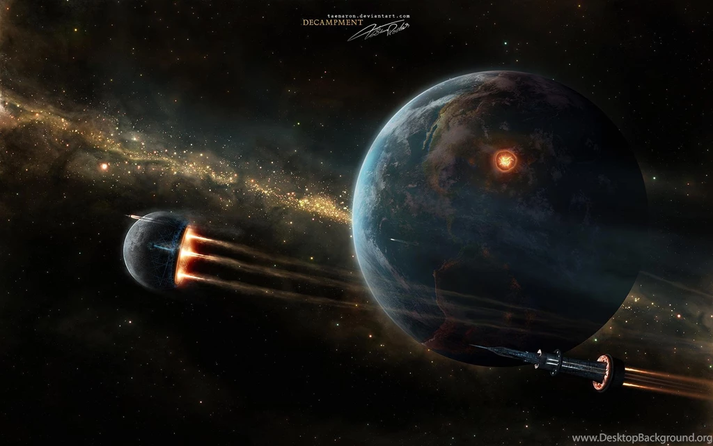 Wallpapers Earth In Space Battle 1920 X 1200 Planets Stars ...