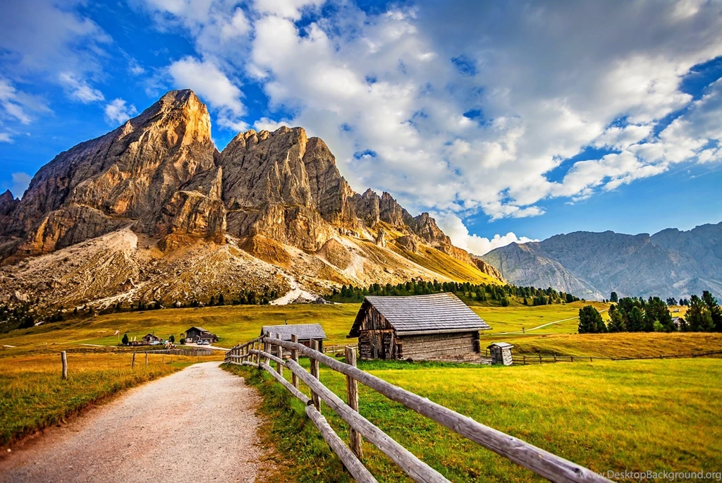 Mountain Village House Old Road Nature Wallpapers
