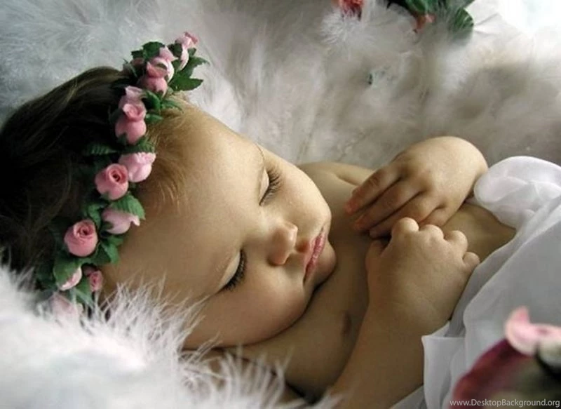 Sleeping Cute Baby Angel Backgrounds Wallpapers