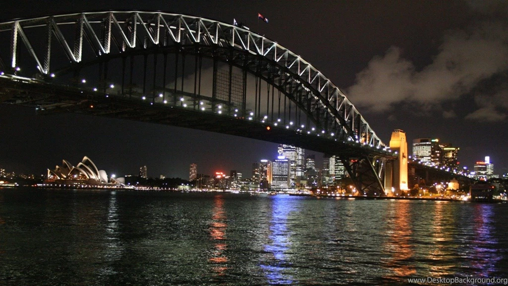 Sidney By Night Bay Bridge City Landscape Wallpapers 1366x768 ...