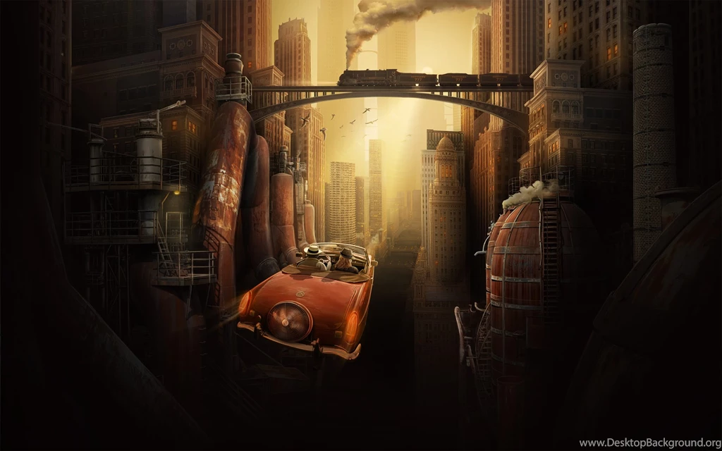 Future Megapolis Flying Car Wallpapers