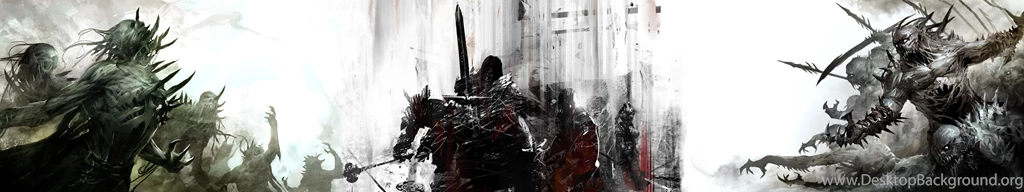 Triple Monitor Screen Wallpapers Skulls Undead Guild Wars 2 ...