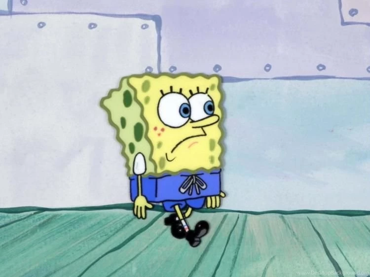 Original SpongeBob Animation Cel, Backgrounds Weird Face