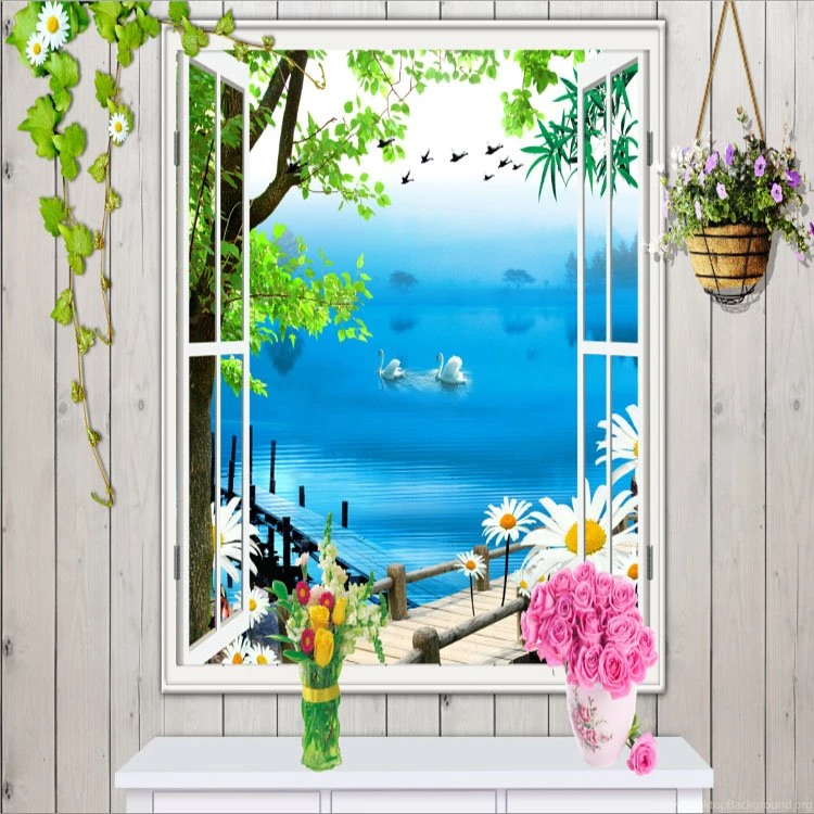 Aliexpress.com : Buy 3D Window Wallpapers Murals DIY Beautiful ...