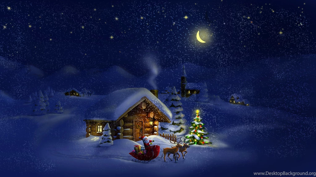 Santa Claus Dreamy Christmas Night 4K Ultra HD Desktop Wallpapers