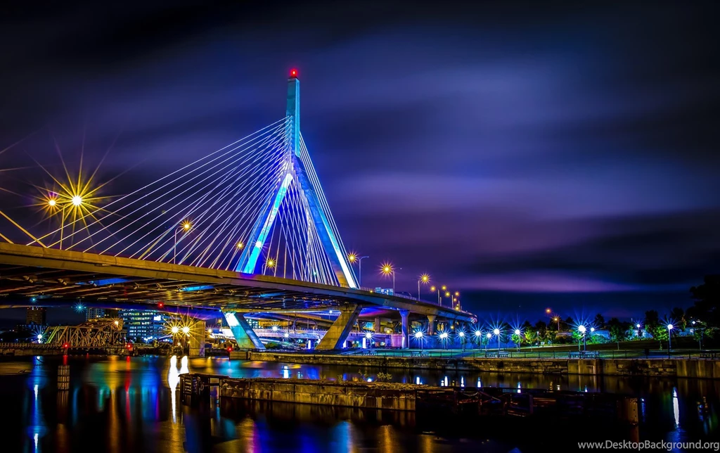 Architecture Bridges Boston BosWash Cities City Night Skyline USA ...