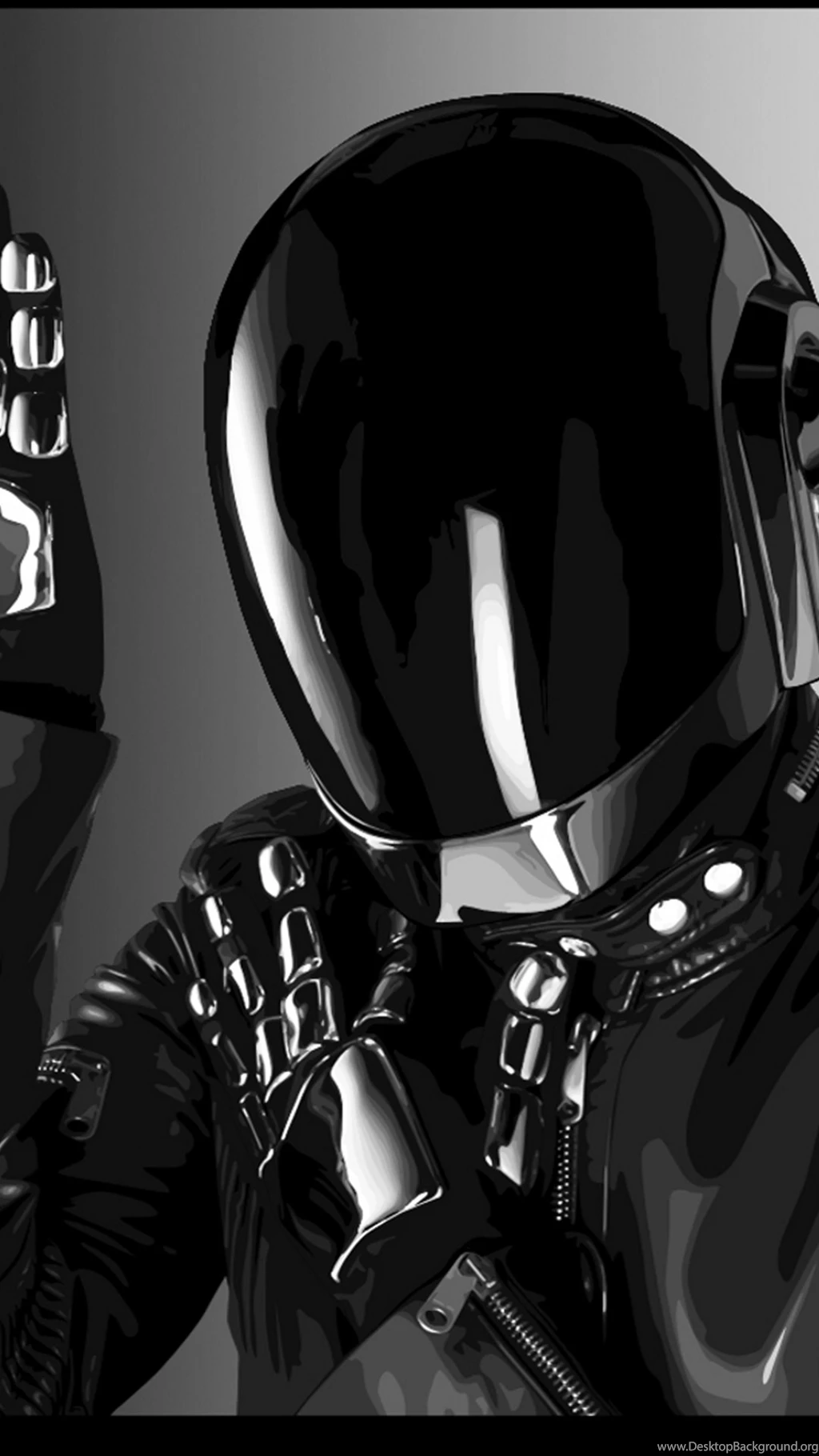 Daft Punk Shiny Helmet Black Wallpapers Iphone