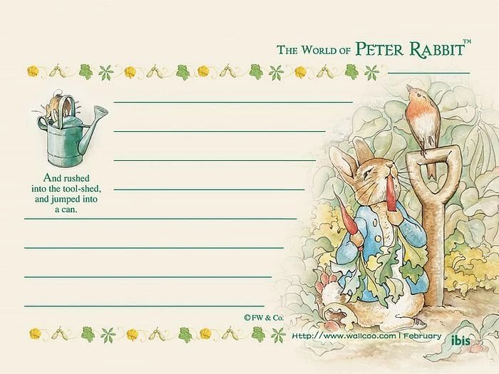Petter Rabbit Letter Paper Backgrounds 7 Wallcoo.net
