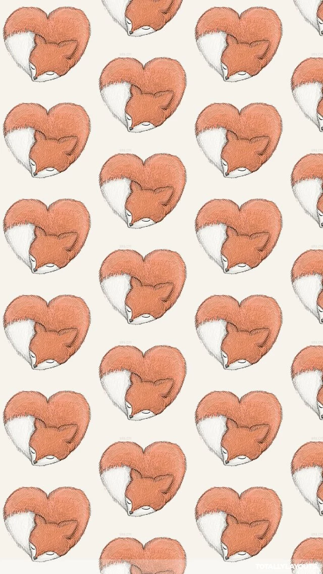 Cute Sleeping Heart Fox iPhone Wallpapers Love Wallpapers
