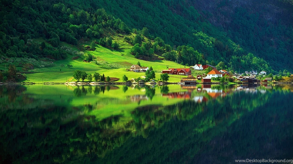 Nature Forest Green Summer Home Village Lake Wallpapers