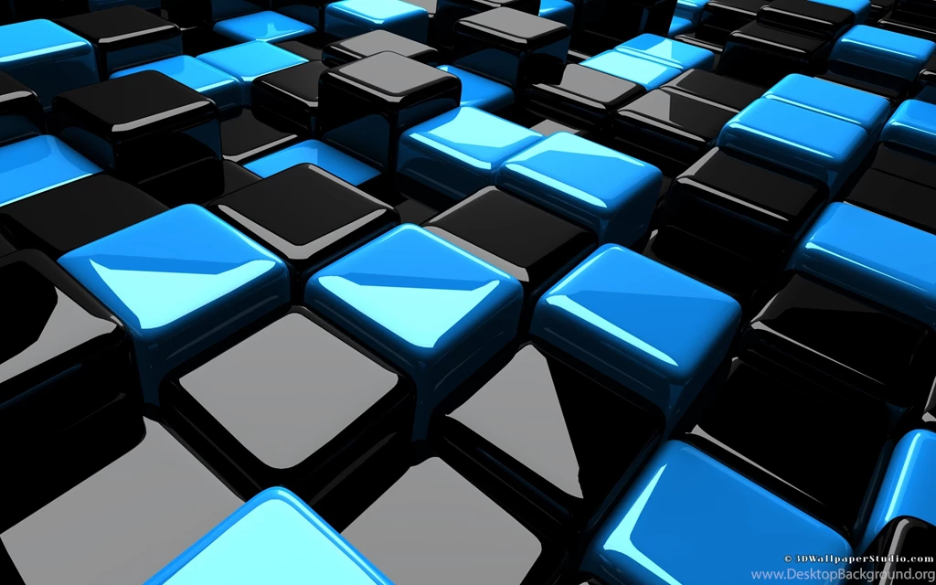 Black And Blue 3d Cube