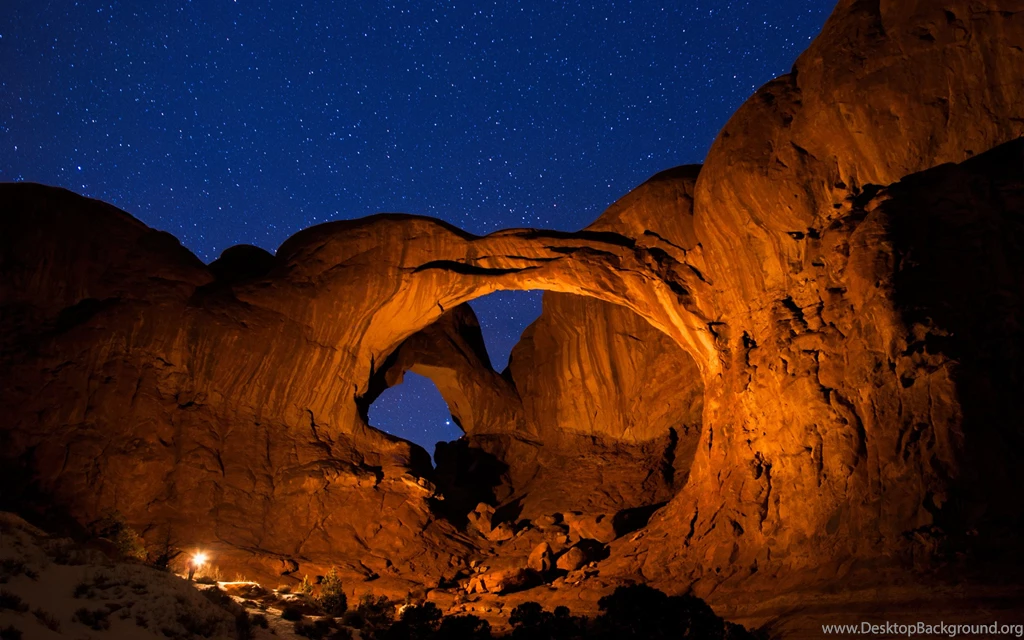 Arches National Park At Night, Utah, USA Widescreen Wallpapers ...