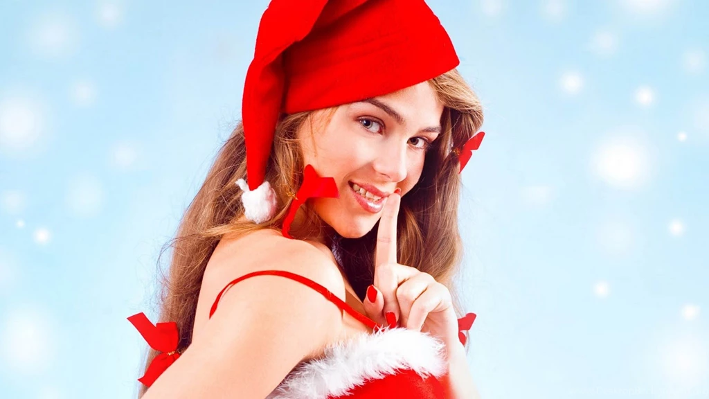 Christmas Girls & Santa Claus Girls Wallpapers