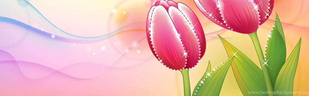 Download Wallpapers 3840x1200 Flowers, Tulip, Background, Shiny ...