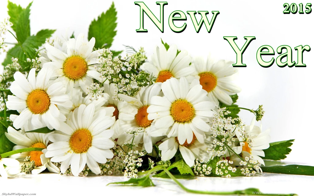 Happy New Year With Flowers Bouquets