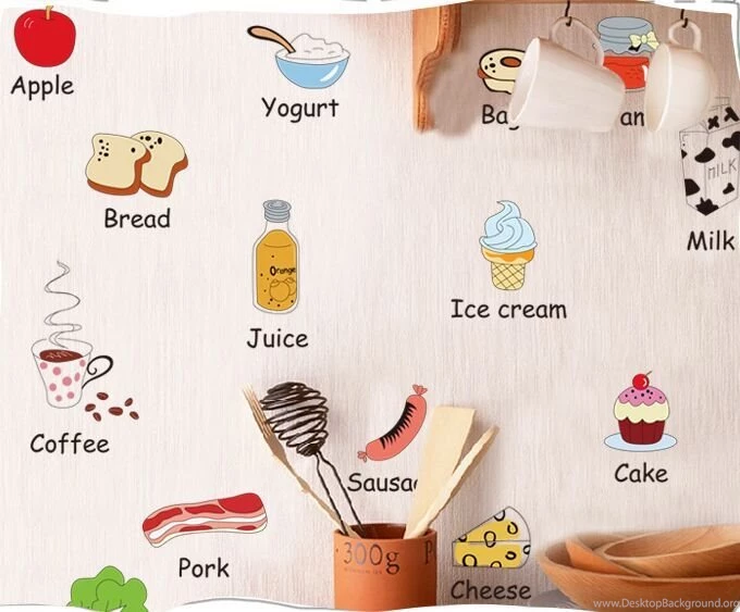 Aliexpress.com : Buy Free Shipping Creative Cute Food Wallpapers ...