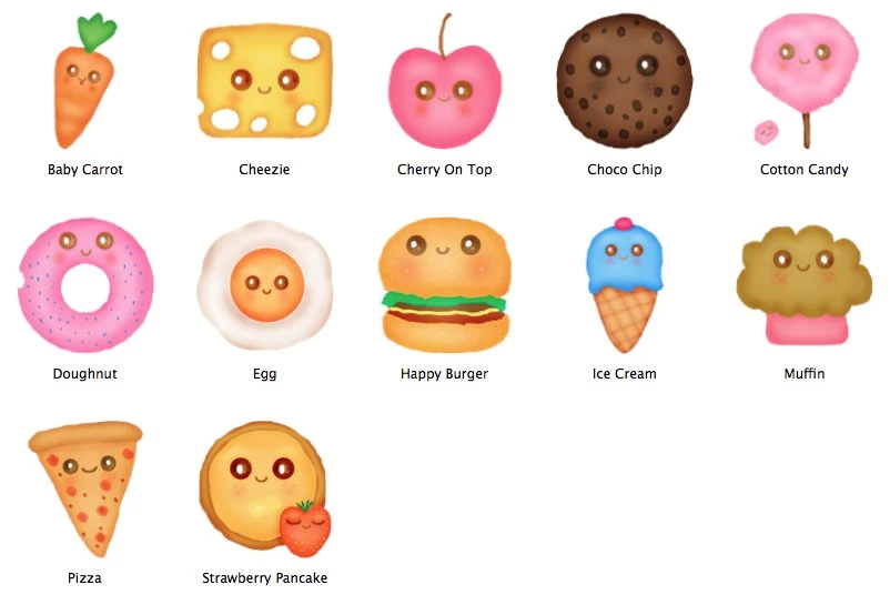 Cute Food Icons (id: 56463) – BUZZERG