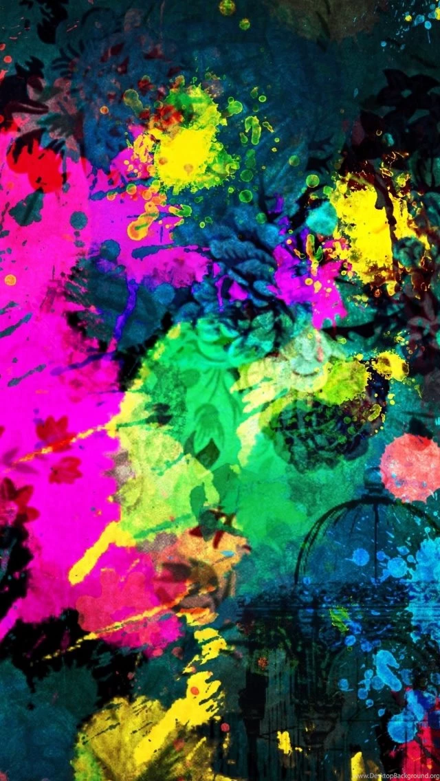 Colorful Paint Splatter iPhone 5s Wallpapers Download