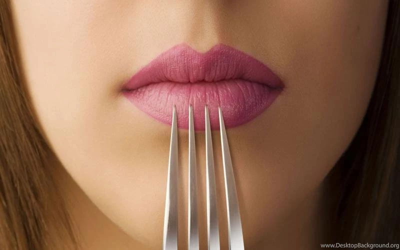 Fork On Beautiful Lips Wallpaper,photography HD Wallpapers ...