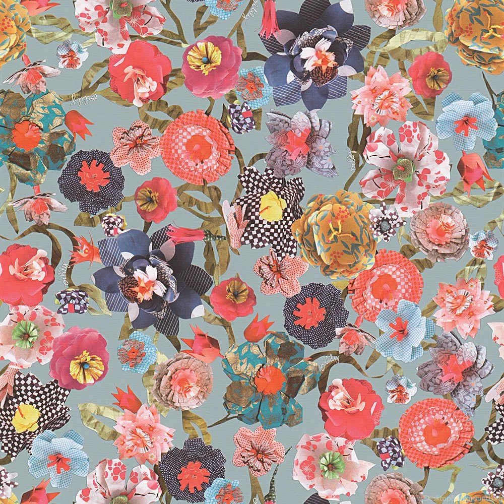 Oilily Patchwork Floral Wallpapers