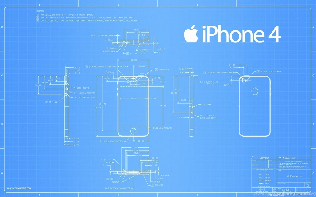 Download 1920x1200 Apple iPhone 4 Blueprint Wallpapers