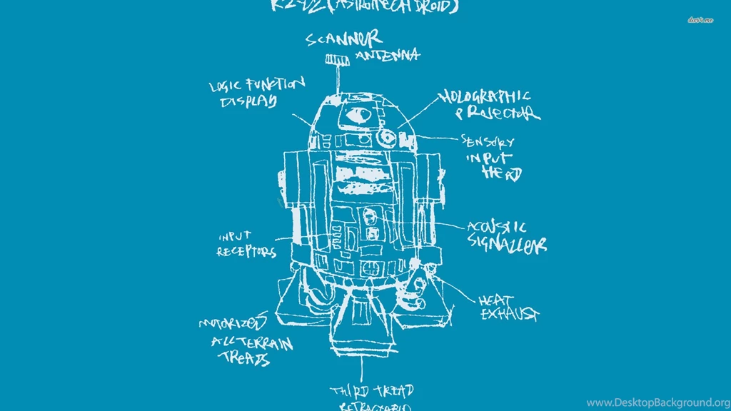 R2 D2 Blueprint, Star Wars, Digital art, 1920x1080 HD Wallpapers ...