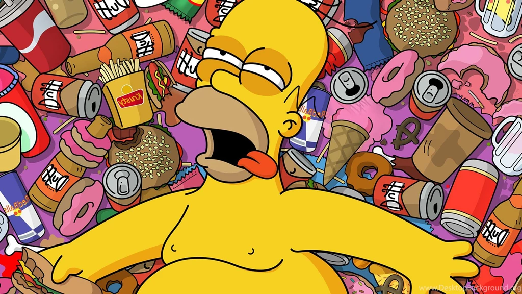 Wallpapers Homer Apple The Simpsons Drunk Tube 2560x1440
