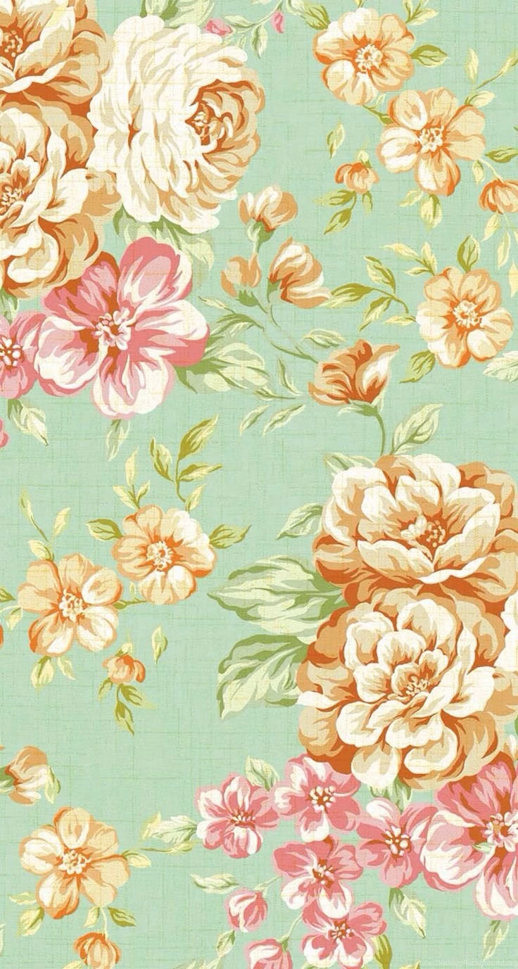 iPhone 5 Wallpapers   Vintage Flower Print 3