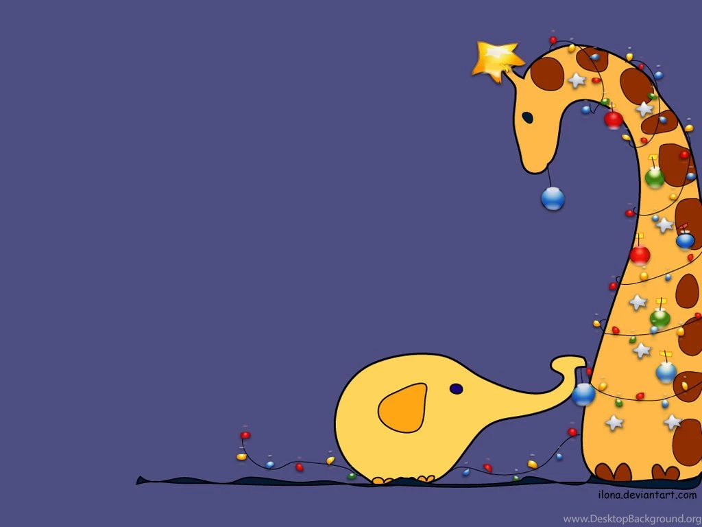 Giraffe Christmas Tree Wallpapers