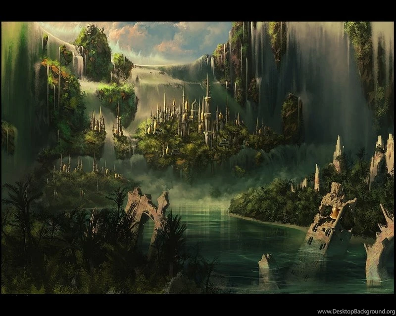 Fantasy Nature Kingdom Artwork Waterfalls – Abstract Fantasy HD ...