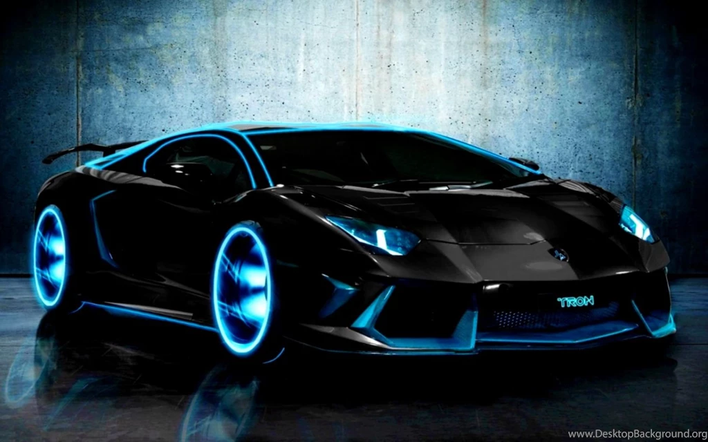 Lolly: Tron Style Lamborghini Aventador Wallpapers