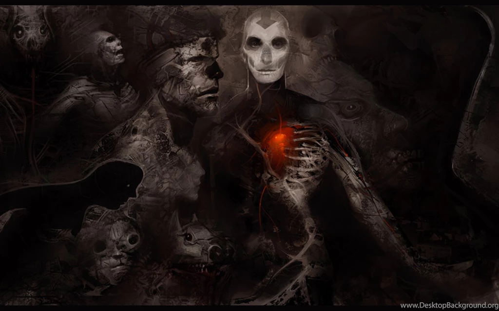 Dark Horror Gothic Mask Skull Skeleton Heart Wallpapers