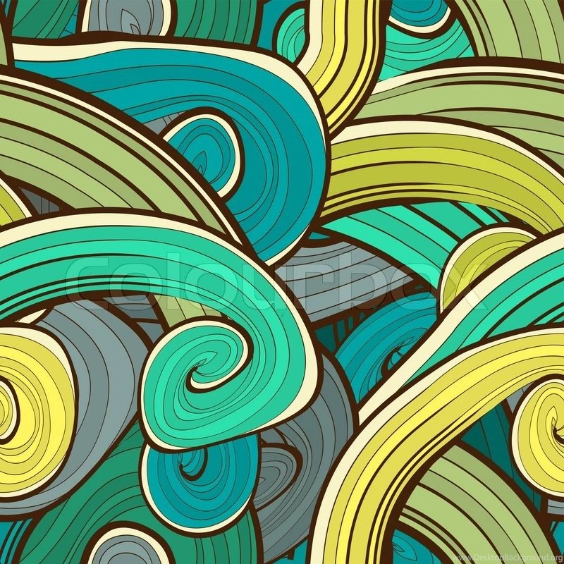 Seamless Abstract Hand Drawn Waves Pattern. Wavy Background. Ocean ...