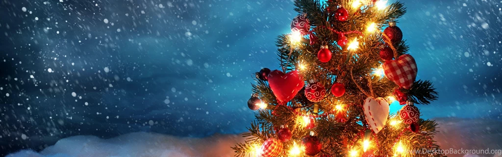 Download Wallpapers 3840x1200 Tree, New Year, Christmas, Snow ...