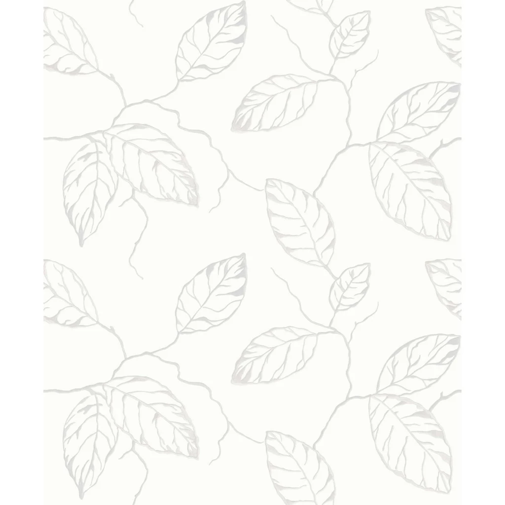 Grandeco Clear Spirit Leaf Trail On White Wallpapers 10m Roll ...