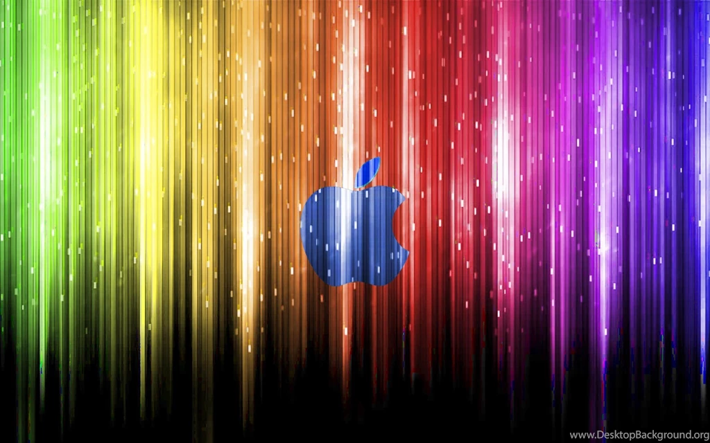 Colorful Beam Under The Blue Apple Wallpaper,Apple HD Wallpapers ...