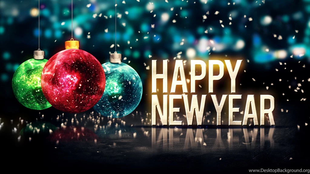 Happy New Year Balls Glitter 4K Ultra HD Desktop Wallpapers