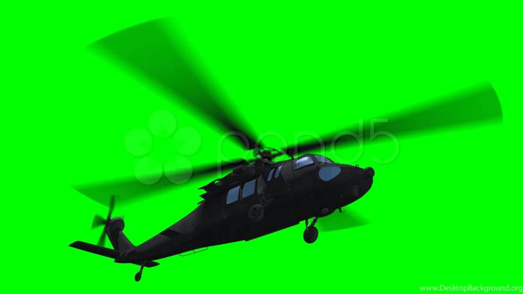 Helicopter Flying On Green Screen Stock Video 000877314