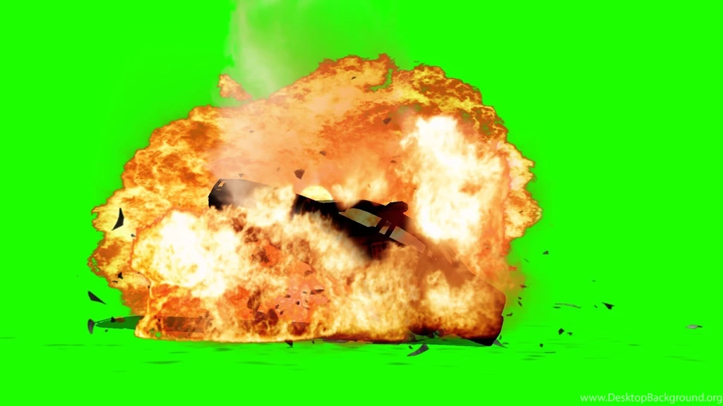 Police Car Explodes Big Fire Explosion Green Screen Effects ...