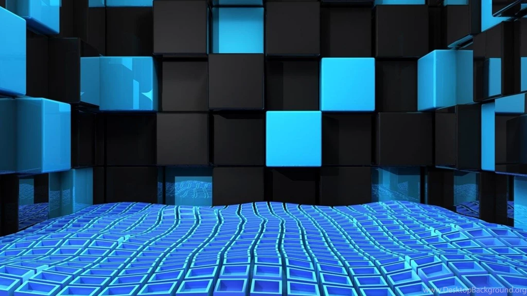 Wallpapers Squares Cube Space Blue Black Weightlessness Hi ...