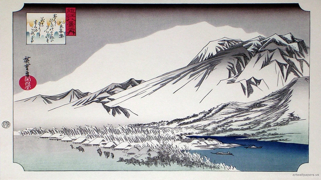 Ando Hiroshige's Ukiyo e Style Wood Block Prints