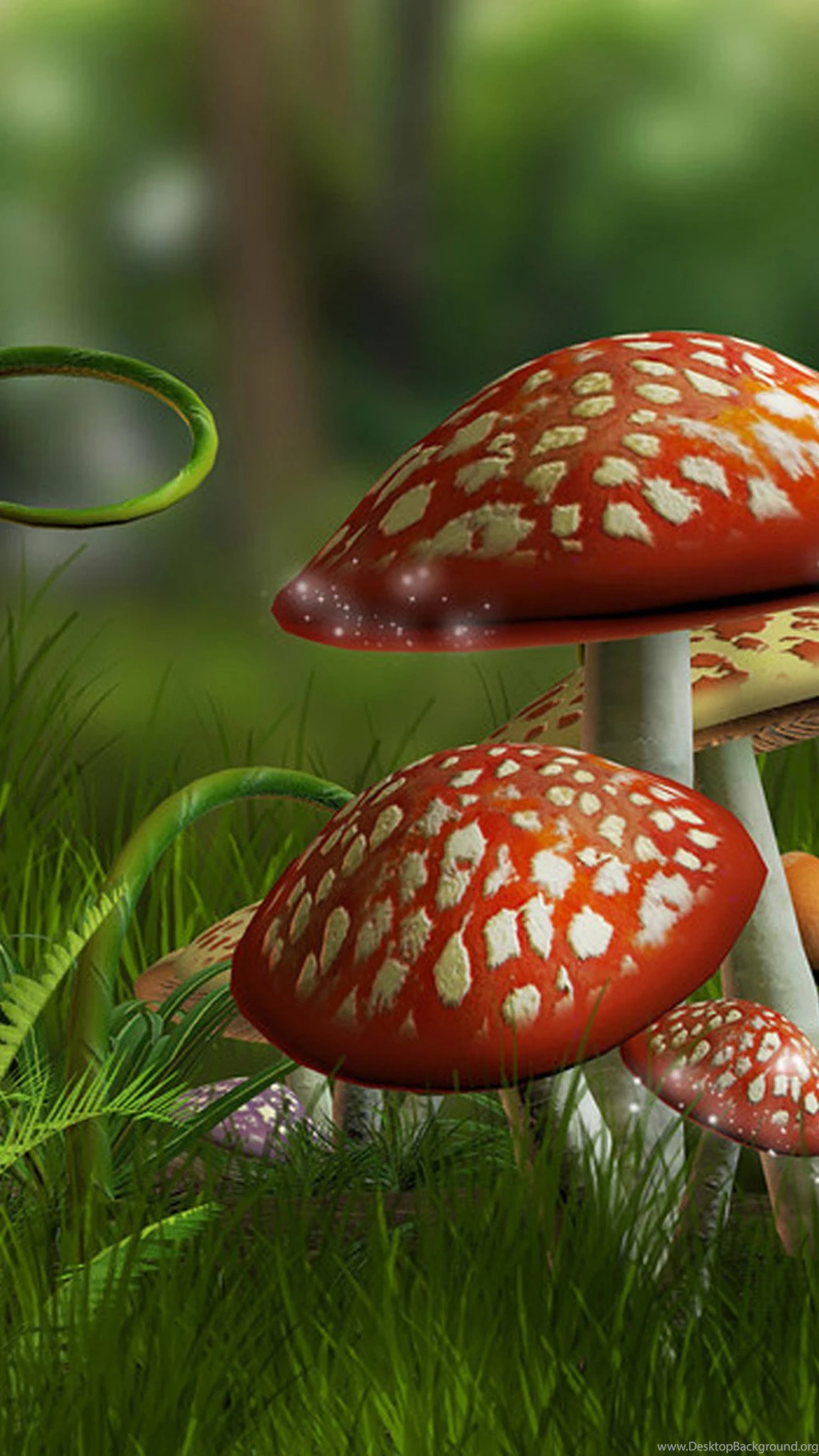 HD 3D Mushroom Backgrounds Samsung Galaxy S5 Wallpapers