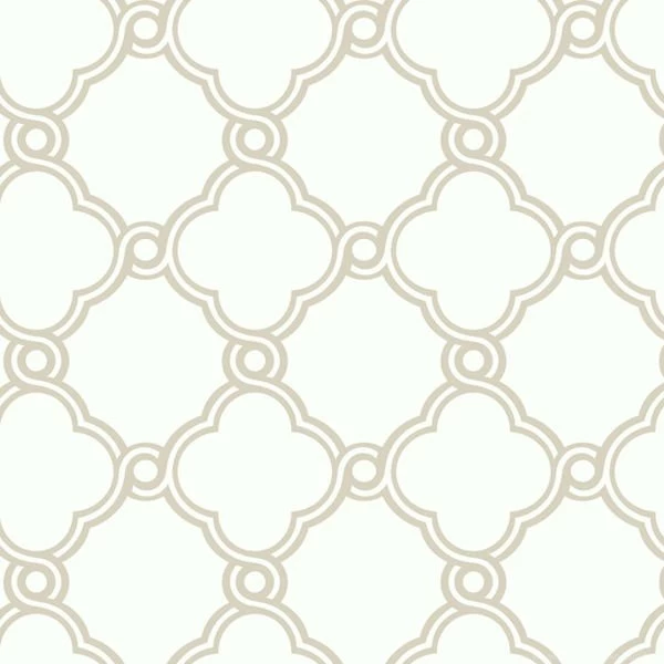 Silver With White Open Trellis Wallpapers